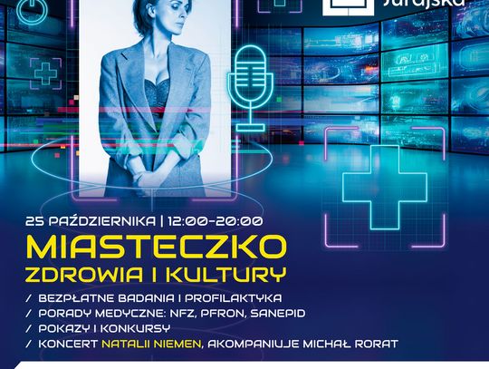 Bezpłatne porady lekarskie, badania i wykłady dla seniorów –  „Miasteczko Zdrowia i Kultury” zawita do Jurajskiej. Wystąpi Natalia Niemen