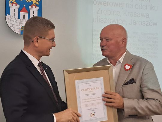 Certyfikat CZOT dla drogi rowerowej Żarki- Olsztyn
