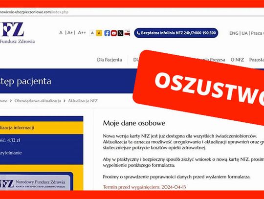Fałszywe wiadomości e-mail. Nowa próba oszustwa „na NFZ” Fałszywe wiadomości e-mail. Nowa próba oszustwa „na NFZ”
