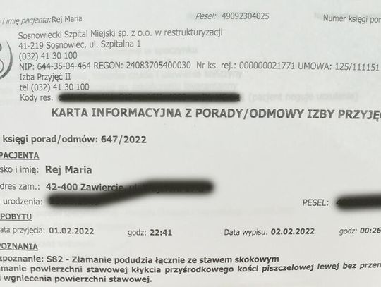 MIAŁA ZŁAMANĄ NOGĘ. NA SOR JEJ NIE PRZYJĘLI!