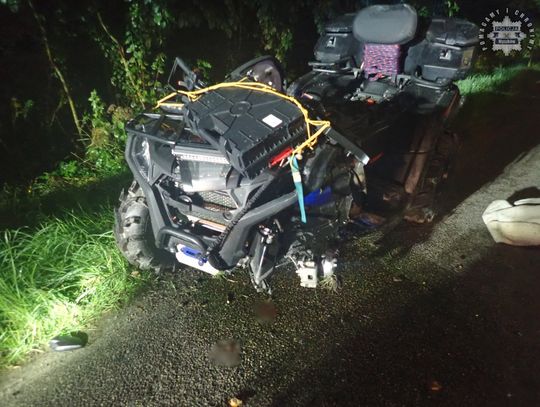 MYSZKÓW. TRAGICZNY WYPADEK QUADA. TRZY OSOBY, W TYM DZIECKO, CIĘŻKO RANNE. ZDJĘCIE MYSZKÓW. TRAGICZNY WYPADEK QUADA. TRZY OSOBY, W TYM DZIECKO, CIĘŻKO RANNE. ZDJĘCIE