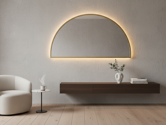 Nowoczesność i Klasyka: Lustro LED Półokrągłe