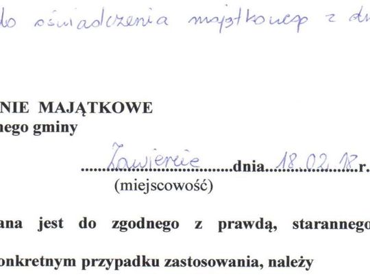 OŚWIADCZENIA MAJĄTKOWE RADNYCH Z ZAWIERCIA