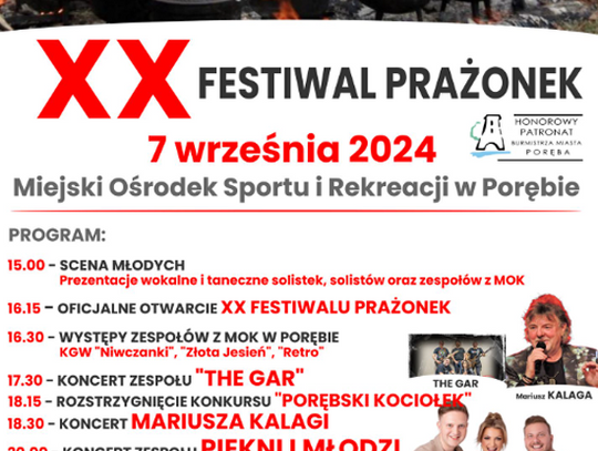 Piękni i Młodzi na XX Festiwalu Prażonek w Porębie