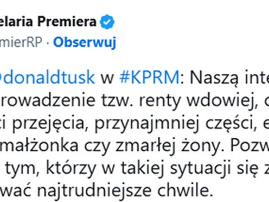 Seniorzy zyskają na rencie wdowiej średnio 350 zł miesięcznie. Od 2027 roku świadczenie jeszcze wzrośnie