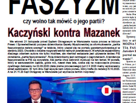 Stowarzyszenie Gazet Lokalnych: Władza chce założyć knebel Gazecie Myszkowskiej i jej naczelnemu Jarosławowi Mazankowi