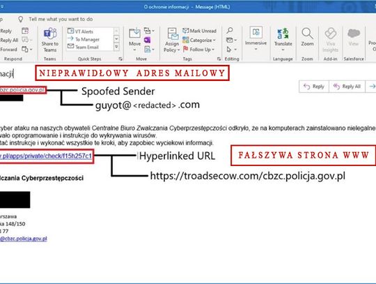 Uważaj na fałszywe maile dotyczące rzekomego cyberataku!