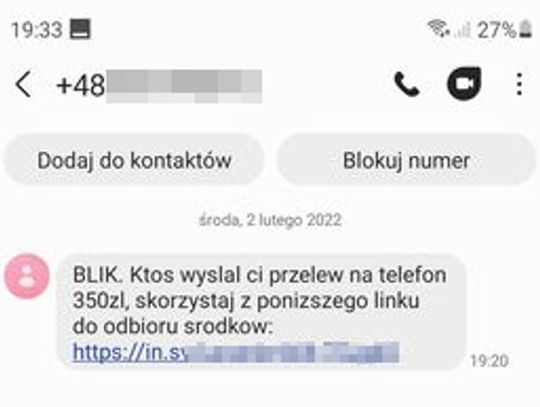 UWAŻAJ NA „PRZELEW NA TELEFON”!