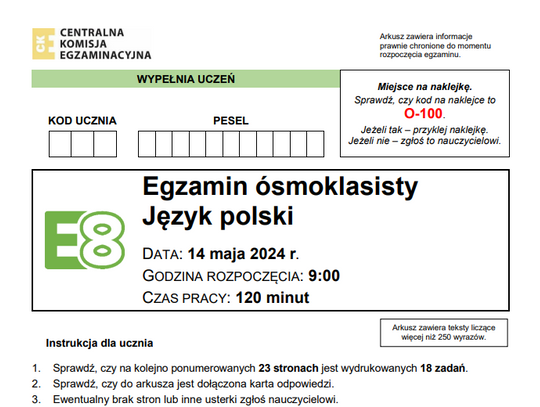 WYNIKI EGZAMINU ÓSMOKLASISTY. KTÓRA SZKOŁA Z POWIATU MYSZKOWSKIEGO WYPADŁA NAJLEPIEJ?