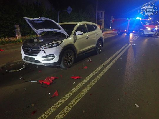 ZDERZENIE LEXUSA Z MOTOCYKLISTĄ Z ŻARKACH. CIĘŻKO RANNY MOTOCYKLISTA. ZDJĘCIA