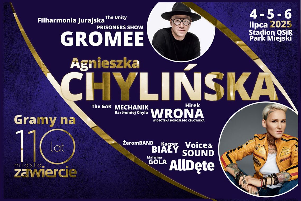 Agnieszka Chylińska zaśpiewa na Dni Zawiercia! 110 lat praw miejskich!