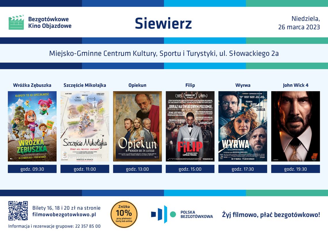 Bezgotówkowe Kino Objazdowe w Siewierzu