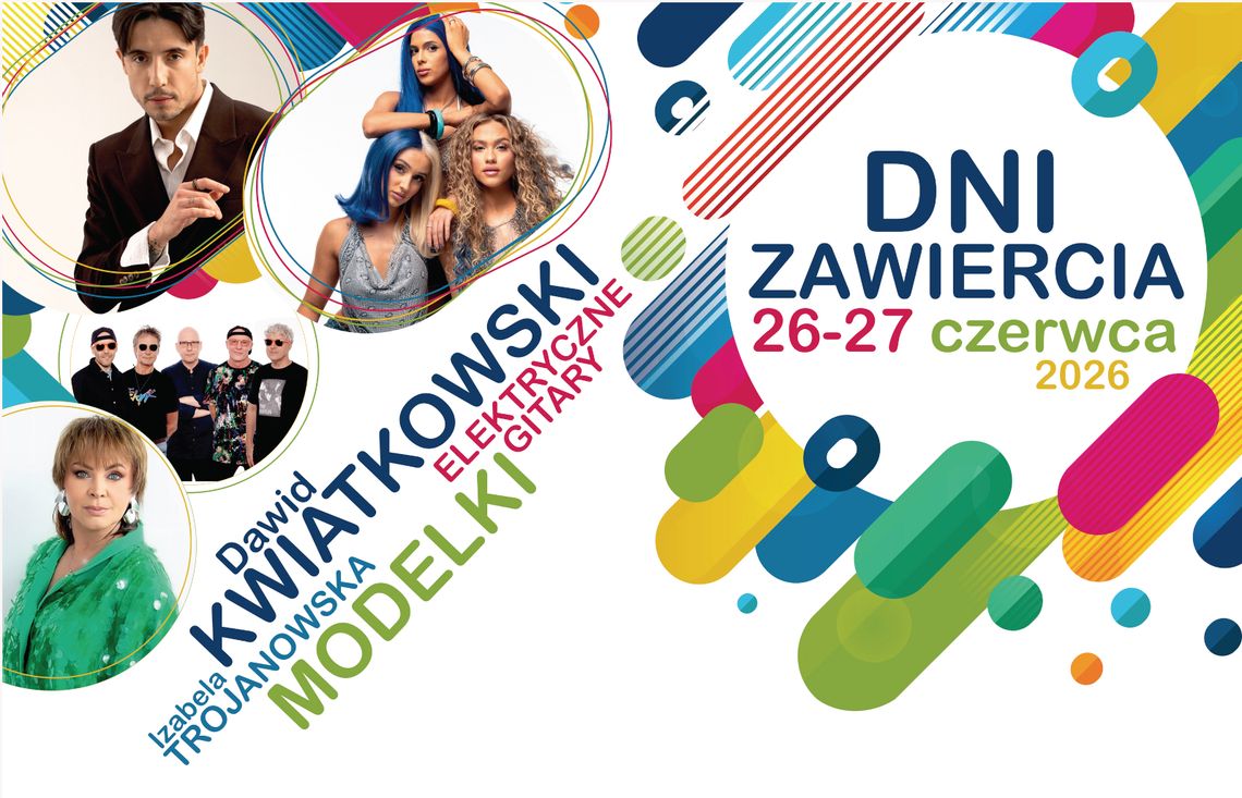 Dni Zawiercia. Wystąpią Izabela Trojanowska, Dawid Kwiatkowski i Elektryczbne Gitary Dni Zawiercia. Wystąpią Izabela Trojanowska, Dawid Kwiatkowski i Elektryczbne Gitary