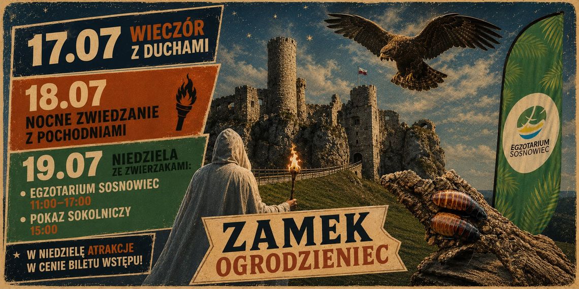 Duchy, pochodnie i egzotyczne zwierzęta. Wekend na Zamek Ogrodzieniec Duchy, pochodnie i egzotyczne zwierzęta. Wekend na Zamek Ogrodzieniec
