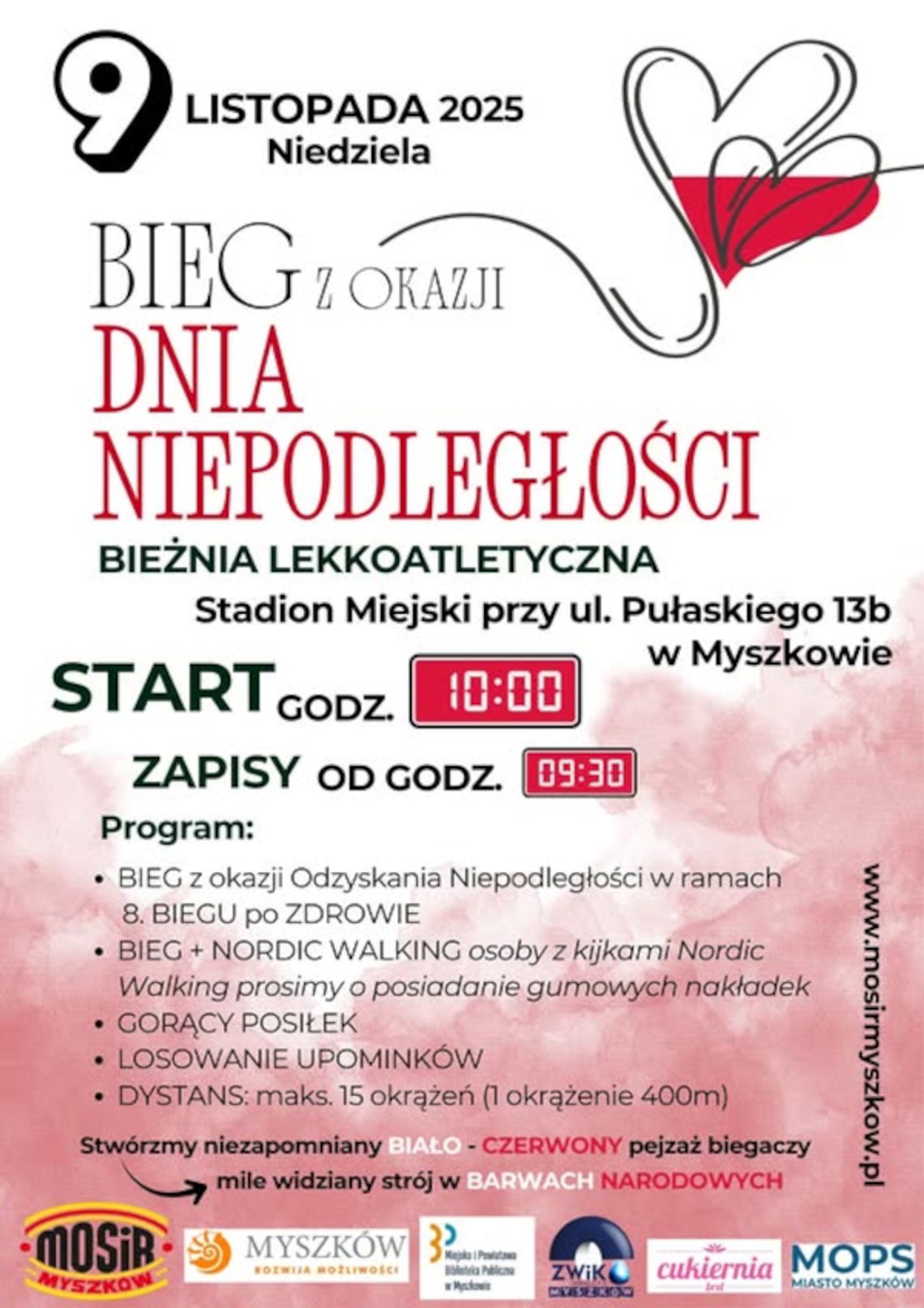 MOSIR zaprasza na Bieg Niepodległości MOSIR zaprasza na Bieg Niepodległości