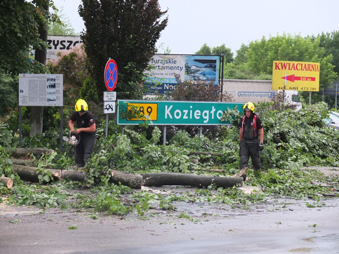 NAWAŁNICA NAD MYSZKOWEM. Wiało, lało. Ale zerwany dach na ZS1 to chyba nie wina burzy....