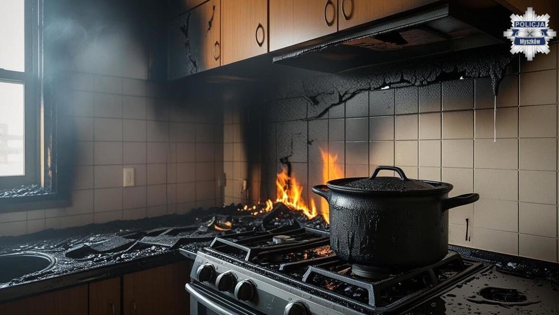 Pijany 35- latek zostawił garnek na gazie i zasnął Pijany 35- latek zostawił garnek na gazie i zasnął