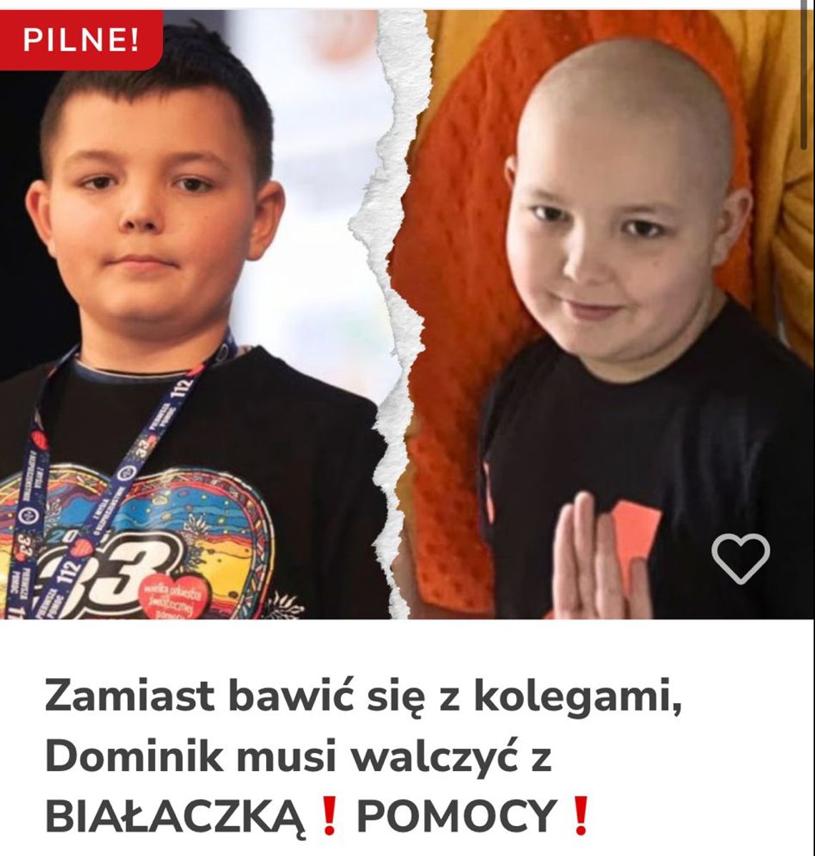 W NIEDZIELĘ PIKNIK DLA DOMINIKA. RATUNEK DLA CHŁOPCA W DAWCY SZPIKU