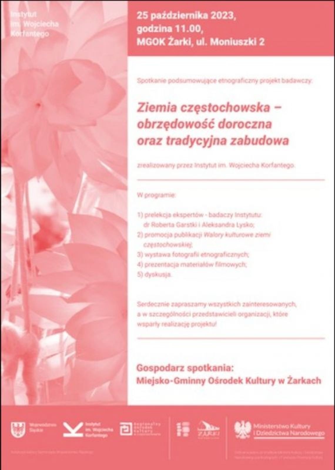 Spotkanie w MGOK Żarki podsumowujące etnograficzny projekt badawczy