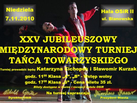 XXV JUBILEUSZOWY MIĘDZYNARODOWY TURNIEJ TAŃCA TOWARZYSKIEGO  