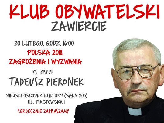 Biskup Tadeusz Pieronek gość Klubu Obywatelskiego
