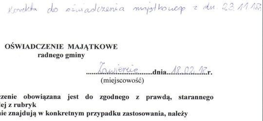 OŚWIADCZENIA MAJĄTKOWE RADNYCH Z ZAWIERCIA